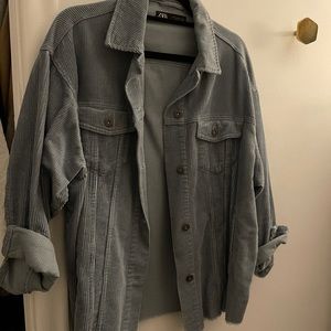 ZARA BLUE CORD SHIRT